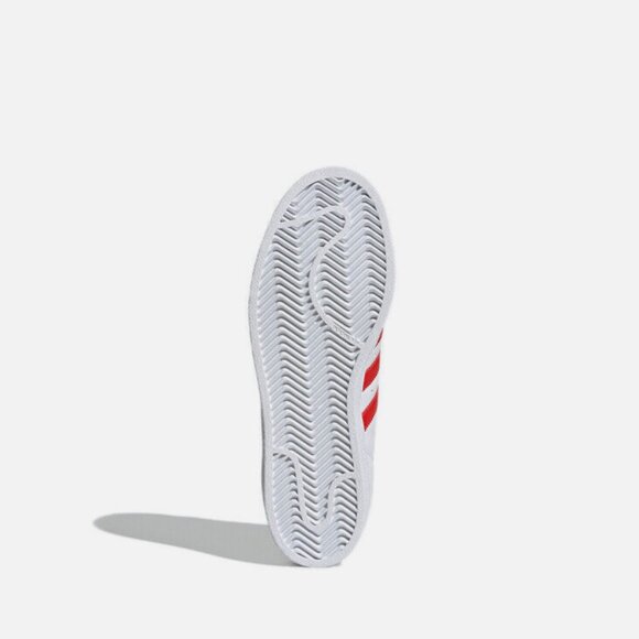 Adidas Original Women's Superstar White and Red, Size 8 - Picture 6 of 7